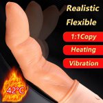 Clitoris Stimulation Electric Realistic Finger G-spot Vibrator Female Masturbation Prostate Massage Adlut Sex Toys For Women Man