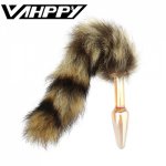 Fox, 0.1kg Fox Tail Anal Plug Crystal Glass Back Court Plug Adult Product Erotic Sex Toys For Men And Women Masturbation
