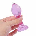 Crystal Anal Butt Plugs Glass G Spot Dildo Prostate Massager No Vibrator Vaginal Stimulate Pyrex Orgasm Anal Adult Toy for Woman