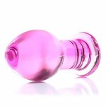 Pink Fashionable Adult Masturbation Massager Crystal Glass Anal Plug Vaginal G Point Stimulation Butt Plug For Adult Sex Toys