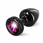 Diogol, Plug analny ozdobny - Diogol Anni Butt Plug 25mm Okrągły Czarny z Różowym