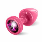 Diogol, Plug analny ozdobny - Diogol Anni Butt Plug 25mm Okrągły Różowy z Różowym