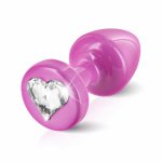 Diogol, Zdobiony plug analny - Diogol Anni R Butt Plug Heart Pink 25 mm Serce Różowy