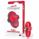 Screaming O, Pierścień wibrujący na penisa - The Screaming O Charged Yoga Vibe Ring  Czerwony