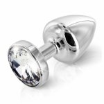 Diogol, Zdobiony plug analny - Diogol Anni Butt Plug Round Silver Plated 30 mm Okrągły Srebrny