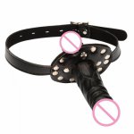New product Double-Ended Dildo Gag, Mouth Gag Dildo Harness, Head Strap on Dildo, Lesbian Strapon Dong, Sex Toys, Sex Product