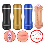 Double Hole Male Masturbator Cup Realistic Vagina and Mouth Oral Masturbation for Men Adult Toy Artificial Pocket Pussy Sex Toys