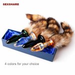 Fox, Faux Fox Tail Anal Butt Plug In Adult Games For Glass Anal Plug Anus Tool ,Fetish Porno Sex Products Toys For Women