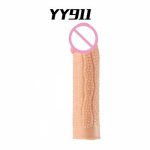 Yeain, YEAIN Soft Full Skin Silicone Particles Sleeve Condoms For Penis Extender With Dildo Glans Increase Vaginal Sex Pleasure YY911