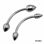 Prostate massager Double dildo Penetration anal beads butt plug metal fake penis prostate massager SM sex toy for man woman