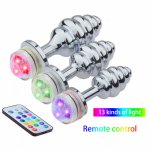 Remote Control Change Color LED Lamp Anal Plug Anus Dilatation Threaded Luminous Butt Plug Masturbator Flirt Sex Toy