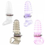 Crystal Women Finger Sleeve Vibrator Masturbator Dildo G-Spot Massager Clitoris Stimulator Sex Toy For Female w/Button Batteries