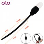 Ins, OLO Vibrator Insertion Urethral Plug Catheter Urethral Dilators Silicone Penis Plug 7 Frequency Sex Toys for Men Adult Products