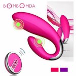 Double-head Vibrator 10 -Speed U shape Stimulate vagina clitoris For Women Masturbation Wireless Remote Control Adult sex toys
