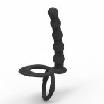 Anal Beads Plug Silicone Butt Plug G-spot Messager with Penis Ring Lock Ring Couples Sex Products Anal Sex Toys For Men Women A3