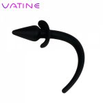 VATINE Dog Slave Tail Silicone Anal Plug Prostate Massage SM Waterproof Butt Plug Adult Sex Toys for Women Men Anal Toys