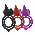 New Vibrating Penis Cock Ring Sex Toys Penis Dual Ring Delay Ejaculation Sex Toys for Men Sex Products Penis Sleeve Vibrator