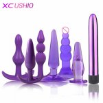 7pcs/set Anal Plug Vibrator Sex Toys for Woman Anal Dildo Butt Plug Anal Beads Prostate Massager Sex Products for Woman Gay
