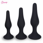 Yafei, YAFEI Silicone Butt plug Suction cup Smooth Anal plug waterproof anal dildo Anal toy for Beginner Sex toy for men Gay S M L 