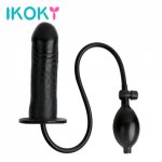 Ikoky, IKOKY Inflatable Huge Dildo with Pump Female Masturbator Anal Plug Sex Toys for Women Fake Penis Butt Plug Sex Shop