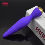 Faak, FAAK Silicone AV wand vibrator double head vibration ribbed vibration anal stimulate vagina clit masturbate adult sex products