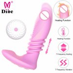 DIBE Remote Heating Dildo Vibrator Telescopic G-spot Clitoris Stimulation Vibrating Panties Vagina Adult Sex Toys for woman