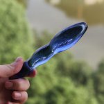 New Blue Double Head Crystal Glass Dildo Anal Butt Plug Vagina Stimulator Male Masturbation Adult Sex Products