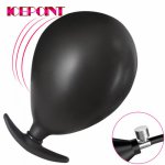 Inflatable Silicone Anal Plug for Couple Anal Dilator Expandable Butt Plug Unisex Big Dildo Sex Toys Accessory