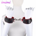 PU Leather Bdsm Bondage Toys Sex Game PU Fur Handcuffs Ankle Cuffs Sexy Fun Adjustable Plush Hand Cuffs Sex Toys For Couple