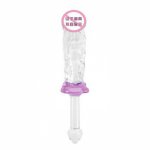 Double Masturbating Atrium Anus Plug Anal Beads Anal Toys Crystal Glass Penis Passionate Orgasm for Men and Women Adult Toy