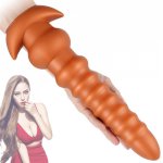 35CM Huge Overlength Anus Plug Butt beads Massager Soft Silicone Dildo G-spot Clit Stimulator Female Masturbator Anal Sex Toys