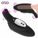 OLO Penis Pump Vibrator Delay Lasting Trainer Penis Dildo Testicles Double Vibrating Massager 10 Speed Sex Toys for Men