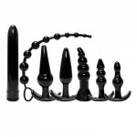 Black Anal Backyard Toy Dildo Adult Sex Toys Bullet Vibrator Silicone Anal Butt Plug G-Spot Stimulation Suction Cup Jelly Toys