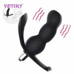 VETIRY Anal Sex toys 16 Frequency Vibrating Prostate Massager Men Anal Plug Male Masturbator for Man Anus G Spot Vibrator