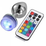 Yema, YEMA Remote Bullet Vibrator Anal Plug Milti-Color LED Light Butt Plug Vibrators Sex Toys for Women Men Prostate Massager Adult