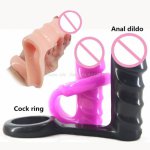 New Siamese penis Dildo,Butt Plug Anal Cock Ring Gay Sex Toys for Men, Erotic Adult Sex Toys Anal Silicone Dildo Backyard toys