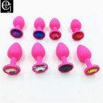 Silicone Plug Anal Mini Size S Butt Toy Jeweled Rhinestone Sexy Plug For Men Women Adult Sex Products ELDJ102