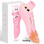 Female Masturbator Device Vibrador Clitoris Stimulator Lick Nipple Sucker Heating Silicong Vibrator Massager Sex Toys for Woman