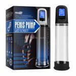 Automatic LCD Penis Pumps Vacuum Pump Sex toys for men Male Penis Enlargement Penile Erection Training Vibrator Cock Extender