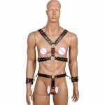 Sexy Adjustable Leather Handcuffs Bdsm Body Harness Male Sexy Fetish Slave Bondage Restraints Adult Sex Toys For women sex game
