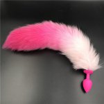 Really Fox Fur White Blue Tail Fluffy Anal Plug Sex Toys Erotic Butt Plug Sex Products Toy for Woman And Men Adult Games