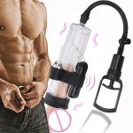 Vibrating Penis Pump Penis Enlarger Erection Adult Sex toys for Man Penis Enlargement Male Extender Men Enhancer Pump Sleeves