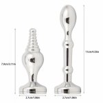 Aluminum Alloy Detachable Fine Thread Anal Plug Flashing Light Base Prostate Stimulation Anus Dilatation Masturbator Couple