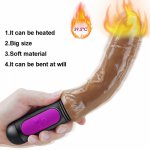 Realistic Dildo Vibrator Heating 12 Mode Flexible Silicone Penis Sex Toys for Woman Masturbator clitoris stimulator adult toys