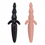Soft Double Gode long Anal Trainer Plug Double Dildo Buttplug G Spot Massage Anal Plug Big Anal Plug Beads Sex Toys For Couples