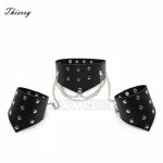 Thierry Slave Collar with Handcuffs, Fetish Bondage Restraints, Multi Positions Erotic sex Toys Ankle Hand Cuffs, Sex Products