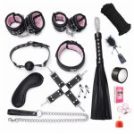 15Pcs/set BDSM Toys Femdom Erotic Body Bundled Handcuffs Blindfold Whip Set Flirting Role Playing Adults Sex Games Toys