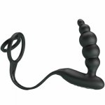 PRETTY LOVE BOTTOM-penis rings with vibrator PLUG