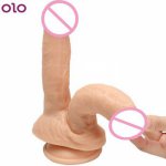 Double Dildo Lesbian Big Penis with Suction Cup Sex Toys For Women Dual Headed Penetration Dong Device with Penile Sucker
