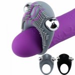 Penis Ring Vibrators Sex Toys For Men Cock Ring Clitoris Stimulate Delay Ejaculation Male Sex Product Brush Clitoris